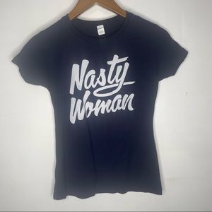 🍋Nasty Women size small T-shirt in Navy